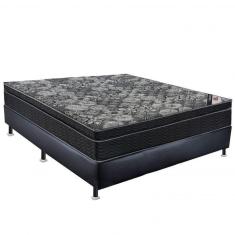 Imagem de Cama Box Colchão Iso Molas Nanolastic Black Casal Ortobom Preto/Cinza