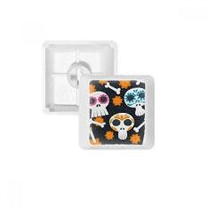 Imagem de Teclado mecânico Bones Skull Flower Mexico Culture Ilustration Keycap Kit de atualização para jogos PBT