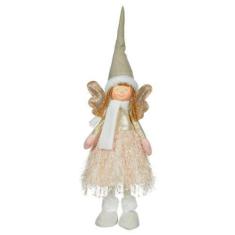 Imagem de Boneco Decorativo Anjo Natalino Com Led Dourado 58x15 Cm F04 - D'rossi