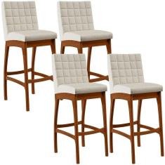 Imagem de Kit 04 Banquetas Alta Cozinha Mila B04 Champagne