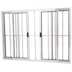 Imagem de Janela Vitro 4 Folhas Alumínio Brilhante 1.00  X 1.50 Modular com Grad