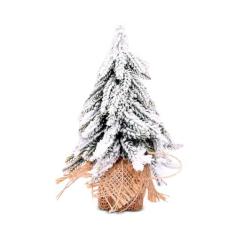 Imagem de Mini Árvore de Natal Flocada, 20 cm, Enfeite de Natal, Decoração, Presente, Pinheiro Nevado, Luxo