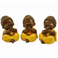Imagem de Escultura Enfeite Trio De Monges Importado