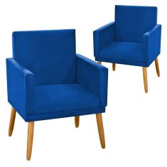 Imagem de Kit 2 Poltronas Decorativa Nina Suede  Royal com Rodapé