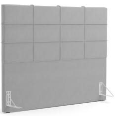 Imagem de Cabeceira Cama Box Queen 160 cm Roma W01 Suede Cinza - Lyam
