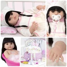 Imagem de Boneca Reborn Realista De Silicone 52cm Com Enxoval Completo - Cegonha