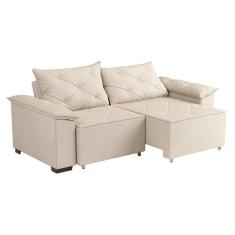 Imagem de Sofá 3 Lugares Retrátil e Reclinável Napoles Suede Bege