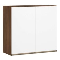Imagem de Armário Para Cozinha 80 Cm 2 Portas Dourado C/ Branco Polar