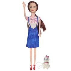 Imagem de Boneca Princesa Cachorrinho Infantil brinquedo com Pet Fofo Menina Brincadeira Divertida