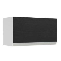 Imagem de Armário de Cozinha Aéreo 60 cm 1 Porta Branco/Preto Glamy Madesa, Bran