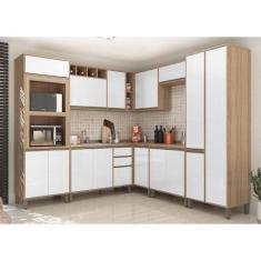 Imagem de Cozinha Completa Modulada 8 Peças com Armário e Balcão Mel Luciane Móv