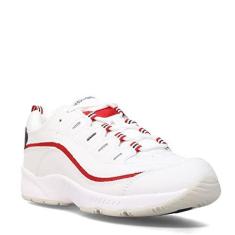Imagem de Easy Spirit Tênis feminino Romy, Branco/Vermelho, 9.5