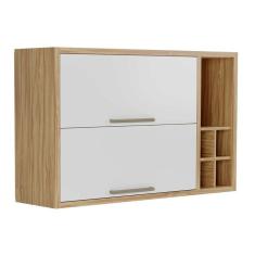 Imagem de Armário de Cozinha Modulado Syrah Nicho e Adega 2 Portas Basculante 120cm Amendoa/Branco - Ronipa