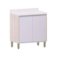 Imagem de Balcão De Cozinha Com Tampo 80 Cm 2 Portas Art Luciane Móveis