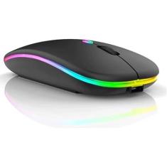 Imagem de Mouse Sem Fio Recarregável Wireless Bluetooth Optico Led Rgb Colorido Ergonômico Usb 2.4 Ghz Notebook Computador Pc Desktop Linha Premium