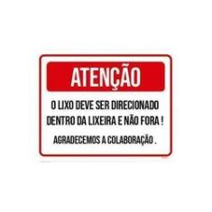 Placa Aviso Jogue o Lixo na Lixeira - Afonso Adesivos