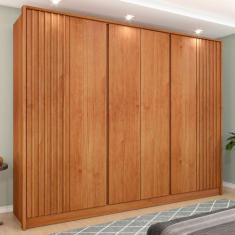 Imagem de Guarda-Roupa Casal Barcelona 6 Portas 6 Gavetas Ripado Cinamomo - Tcil