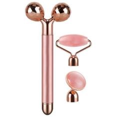 Imagem de Massageador Facial Dangshan 3 Em 1 Electric Jade Roller Rose Quartz