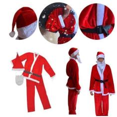 Imagem de Fantasia Papai Noel Natal Festa Fantasias Tecido Veludo Adulto Tamnho 