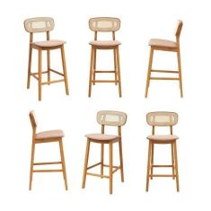 Imagem de Kit 06 Banquetas Liz Cabecasa Madeiramadeira Cinza