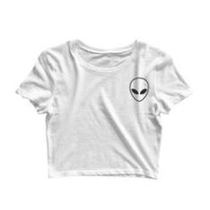 Imagem de Blusa Cropped Blusinha Camiseta Tshirt Alien Pequeno 