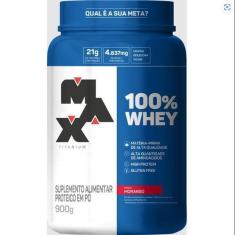 Imagem de 100% Whey Max Titanium Sabor Morango 900G