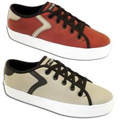 Imagem de Kit 2 Tenis Casual Feminino Trilupy Vermelho e Cinza