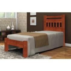 Imagem de Cama de Solteiro Antares de Madeira Maciça Angelim Pedra/Tauari - Mel