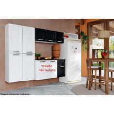 Imagem de Kit De Cozinha Completa 3 Peças (1 Armário + 1 Paneleiro + 1 Complemento) Cpt100 Branco/preto