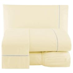 Imagem de Lençol 3 Peças King 400 Fios Toque Suave Ponto Palito Casa Dona