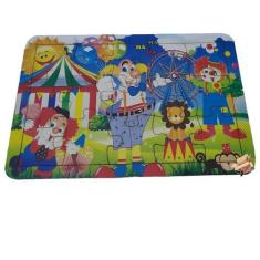 Imagem de Brinquedo Pedagógico Madeira Quebra Cabeça Infantil Desenhos Ou Animai