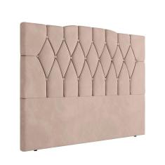 Imagem de Cabeceira Para Cama Box Casal 140 Cm Amanda Veludo Bege I02 - D`rossi