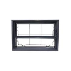 Imagem de Janela Basculante em Aço com Grade Quadriculada 60x40 R120 Tradição