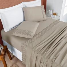 Imagem de Jogo De Lençol Solteiro Nobless 200 Fios 3 Peças - Taupe