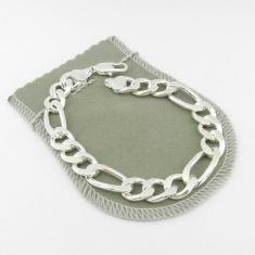 Imagem de Pulseira Masculina 22cm 1cm Largura Folheado Prata PL122