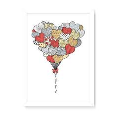 Imagem de Arte Maníacos Quadro Decorativo Balões de Amor - 23x16,25cm (Moldura caixa em laca )