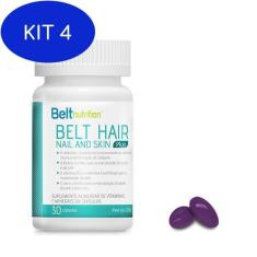 Imagem de Kit 4 Belt Hair Nail And Skin Plus 30 Cápsulas Gelatinosas