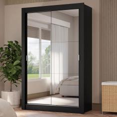 Imagem de Guarda-roupa Solteiro 2 Portas Correr Espelhos 4 Gavetas