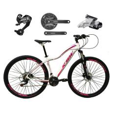 Imagem de Bicicleta Feminina aro 29 Ksw Mwza 27v Câmbios Shimano Altus Freios Hidráulicos - Branco/Pink/Violeta