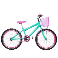 Imagem de Bicicleta Infantil Feminina Aro 24 Aero Verde Água E Pink