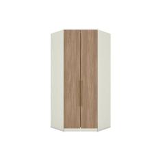 Imagem de Guarda Roupa Closet de Quarto de Canto Oblíquo MC05 Seletto c/ 2 Portas e 3 Gavetas Areia/Jequitibá - Henn