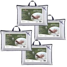 Imagem de Kit 4 Travesseiros Basic Queen - Médio - Dunlopillo