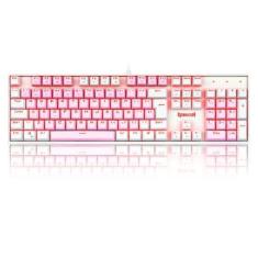 Imagem de TECLADO MECANICO GAMER SINGLE COLOR REDRAGON MITRA ROSA E BRANCO COM SWITCH AZUL