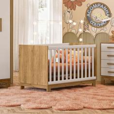 Imagem de Berço Mini Cama Qencanto Slim 4315 Qmovi Freijó Branco Acetinado + Col