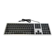 Imagem de Teclado Slim Rise Mode, USB, Preto e Prata - RM-TS-BS
