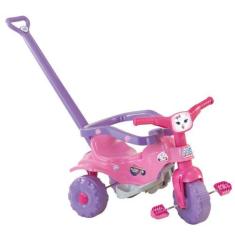 Triciclo Infantil Motoca Minnie para Passeio com Empurrador e