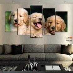 Imagem de Quadros Decorativos Cachorro Filhotes 63x130mt em Tecido