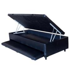 Imagem de Cama Box Baú Solteiro Com Colchão Auxiliar 088X188 Em Material Sintéti