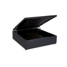 Imagem de Cama Box Baú Ortobom Couríno Nero Black Cama Box Casal - 1,38x1,88x0,35