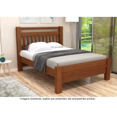Imagem de Cama Casal em Madeira Maciça 1,40 Orleans Avelã - Straub Web
